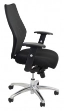 AM200 Exec, Medium Back. Side View. Black Mesh Back. Black Fabric Seat